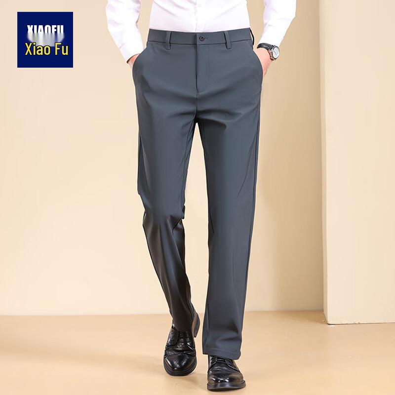 

Мужские эластичные брюки Xiaofu в стиле Business Casual прямого кроя 33