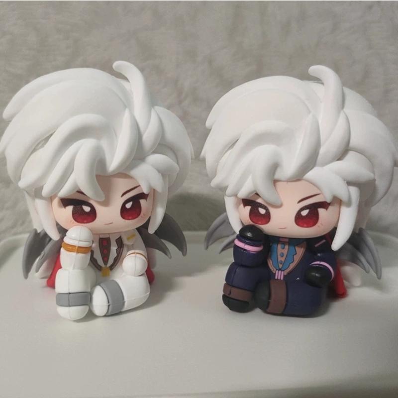 2pcs/Set Love And Deepspace Cute Sylus Silver Wing Demon Qin Che Chibi Figure Mini Anime Doll Ornament Otome Game Model Toy Gift