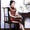 Cheongsam podyum havası zarif performans kıyafeti yeni sonbahar ince geliştirilmiş elbise kadın retro cheongsam
