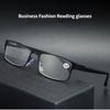 Men's Business Reading Glasses Minimalist Blue Light Presbyopia Glasses Metal Frame TR90 Spring Foot Reading Mirror +100 To+400