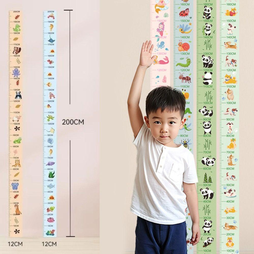 2M Height Child Growth Chart Waterproof Height Measuring Tape Height Measurement Sticker Home Use