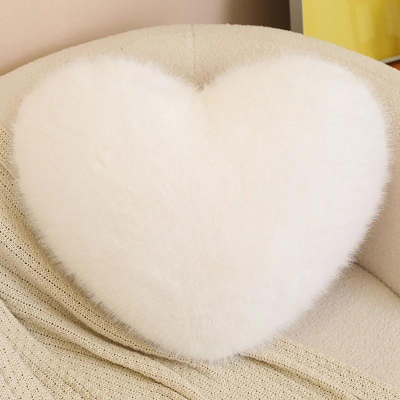

Soft Cartoon Love Heart Stuffed Pillow Plush Toys Furry Dolls Home Decor Comfortable Christmas Gift Birthday Present For Lover 40cm