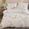 Marble Hot Stamping Double Duvet Cover Set 220x240 Luxury King Size Bedding Set Queen Comfortable Quilt Cover and Pillowcase