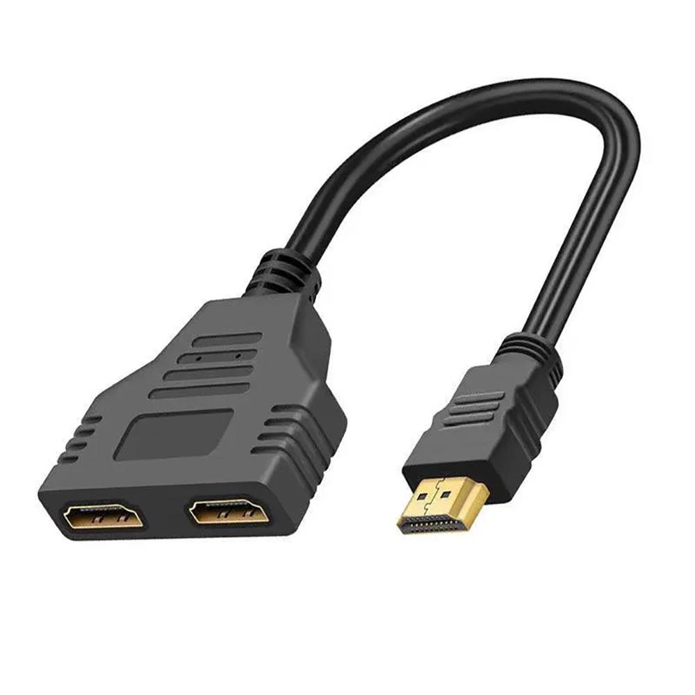 HDMI-compatible Splitter Cable 1080P Dual Port Splitter 1 In 2 Out Cable HDTV Male To Female Adapter For Laptops Monitor TV Box