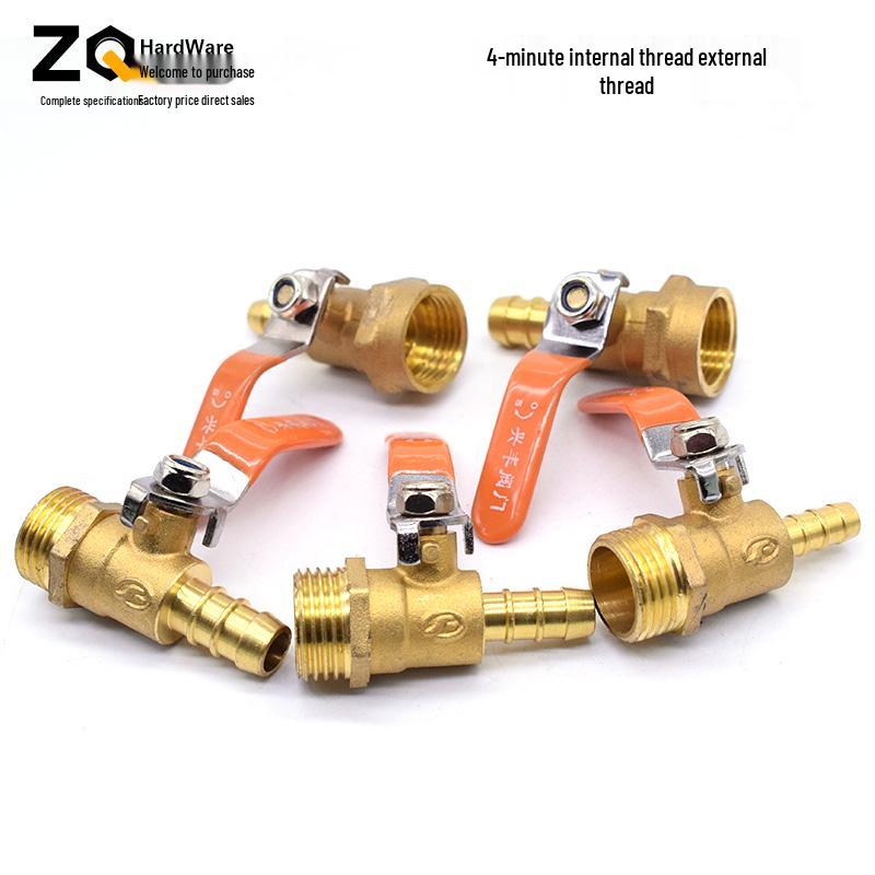 Xingfeng Copper Gas Valve with Plug & Hose Barb - Available In 1/2", 3/8", 1/4" Sizes for 8mm, 10mm, 12mm