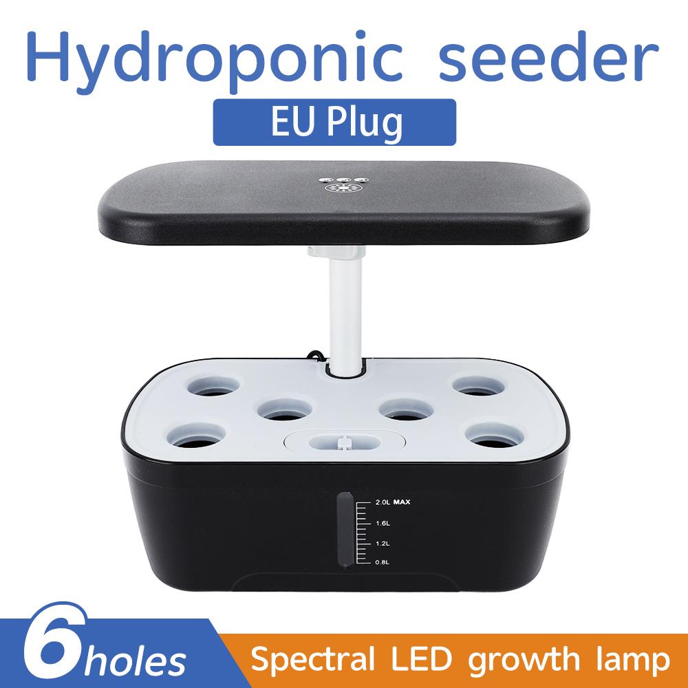 6 Holes Hydroponic Planting Machine Intelligent Growing System Vegetables Planters Indoor Garden Kit with LED Growth Lights