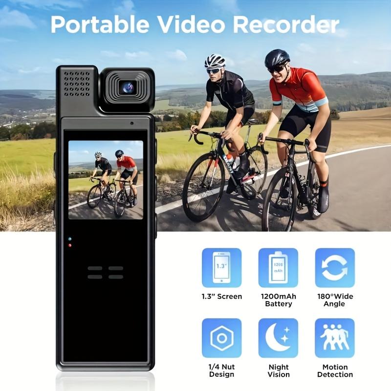 Smart Recorder - 1080P HD Body Camera, 180-degree Rotatable Lens, Handheld Pocket Camcorder, USB Charging