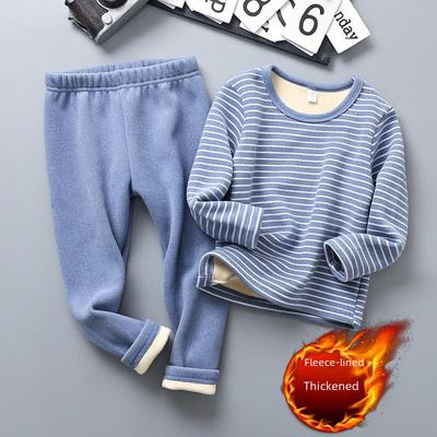 Kinder Plüsch Thermo Unterwäsche Set - Jungen & Mädchen Warmer Herbst/Winter Zweiteiler