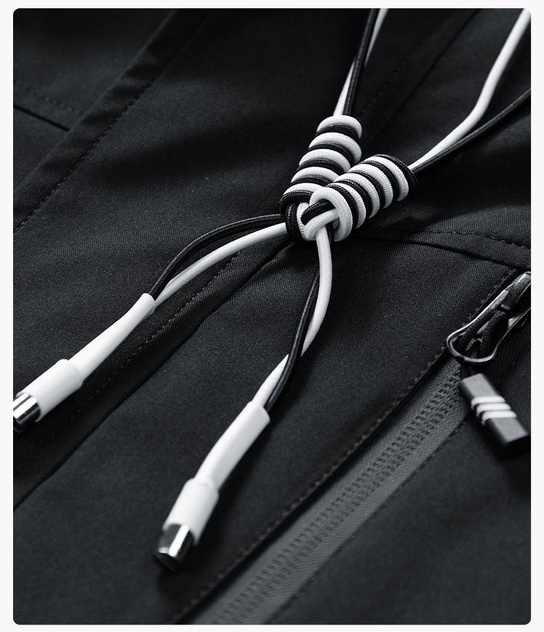 Cross2025 Trendy Men's Hooded Workwear Jacket - Spring/Autumn Mountain Style Windbreaker