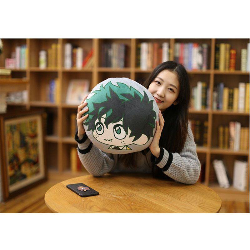 

Adorable My Hero Academia Pillow Cushion Doll With Midoriya Izuku And Bakugou Katsuki Characters Gray,35CM