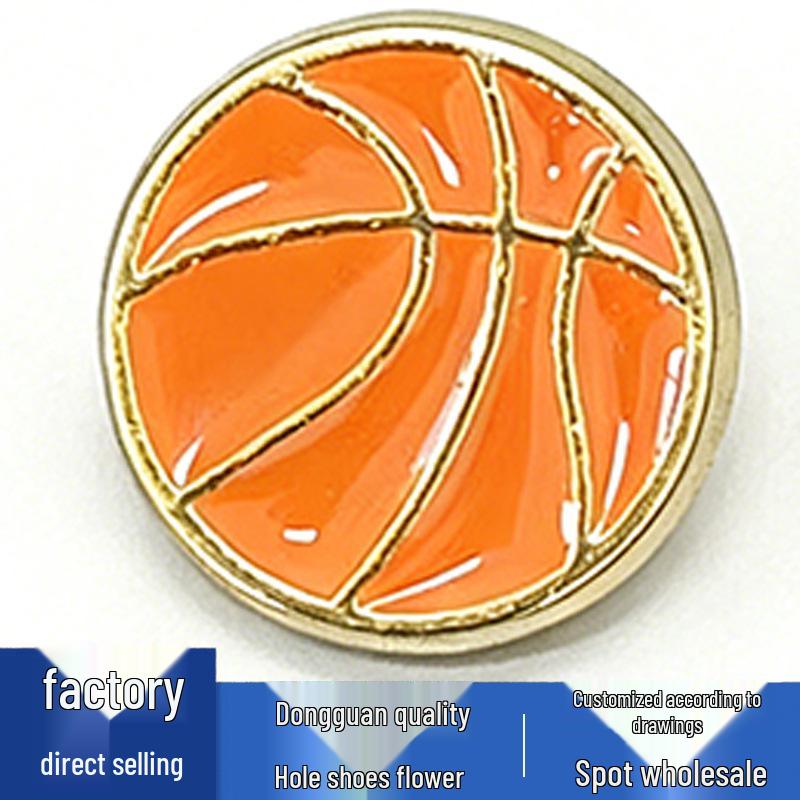 Metal Basketball Series Shoe Flower Buckles: Decorative Accessories for Shoes