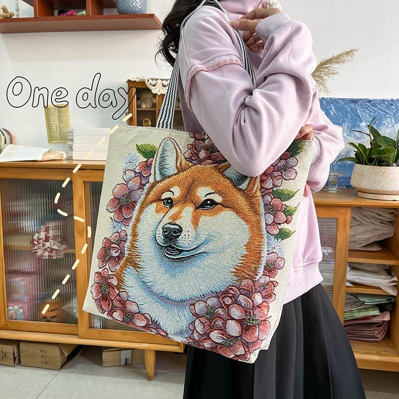 New large-capacity fitness portable short-distance travel bag women's environmentally friendly tote bag versatile shoulder casual canvas bag