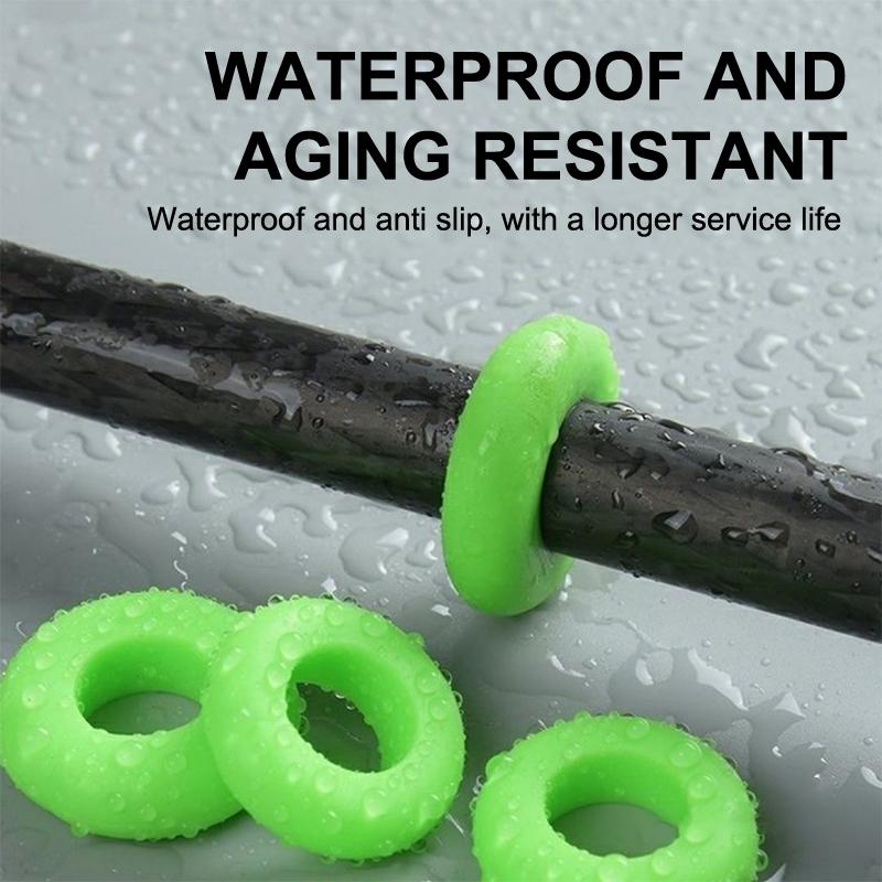 10PCS Retaining Protector Fishing Pole Anti-slip Stopper Fish Rod Stand Stop Silicone Ring Anti-Skid Hand Rod Stopper Clip