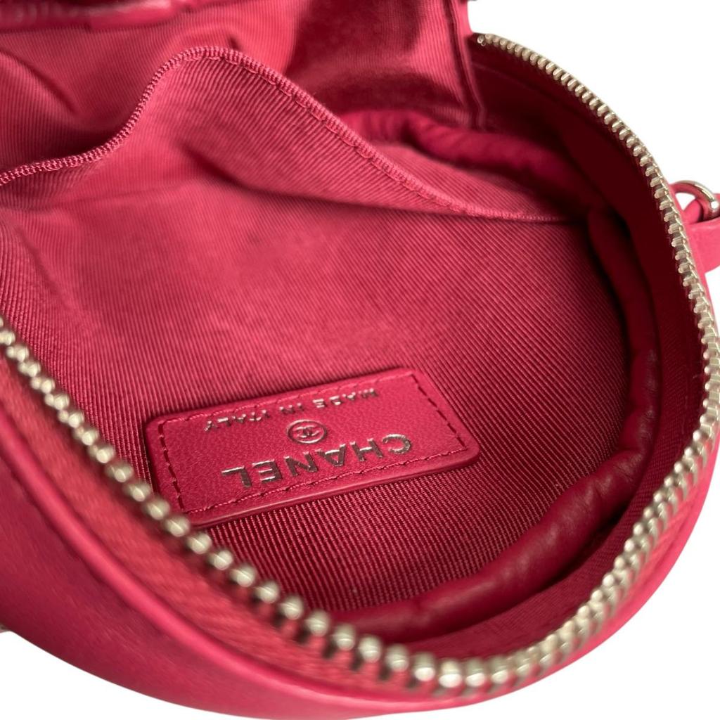 Chanel COCO Mark Matelasse Round Mini Shoulder Bag Lambskin Pink Women A70657 Used