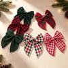 Plaid Bow Hair Clip - Festive Christmas Party Accessory