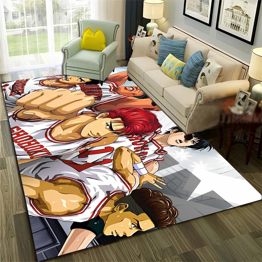 3D Basketball Anime Slam Dunk Cartoon Carpet Rug for Home Living Room Bedroom Sofa Doormat Decor,kid Area Rug Non-slip Floor Mat