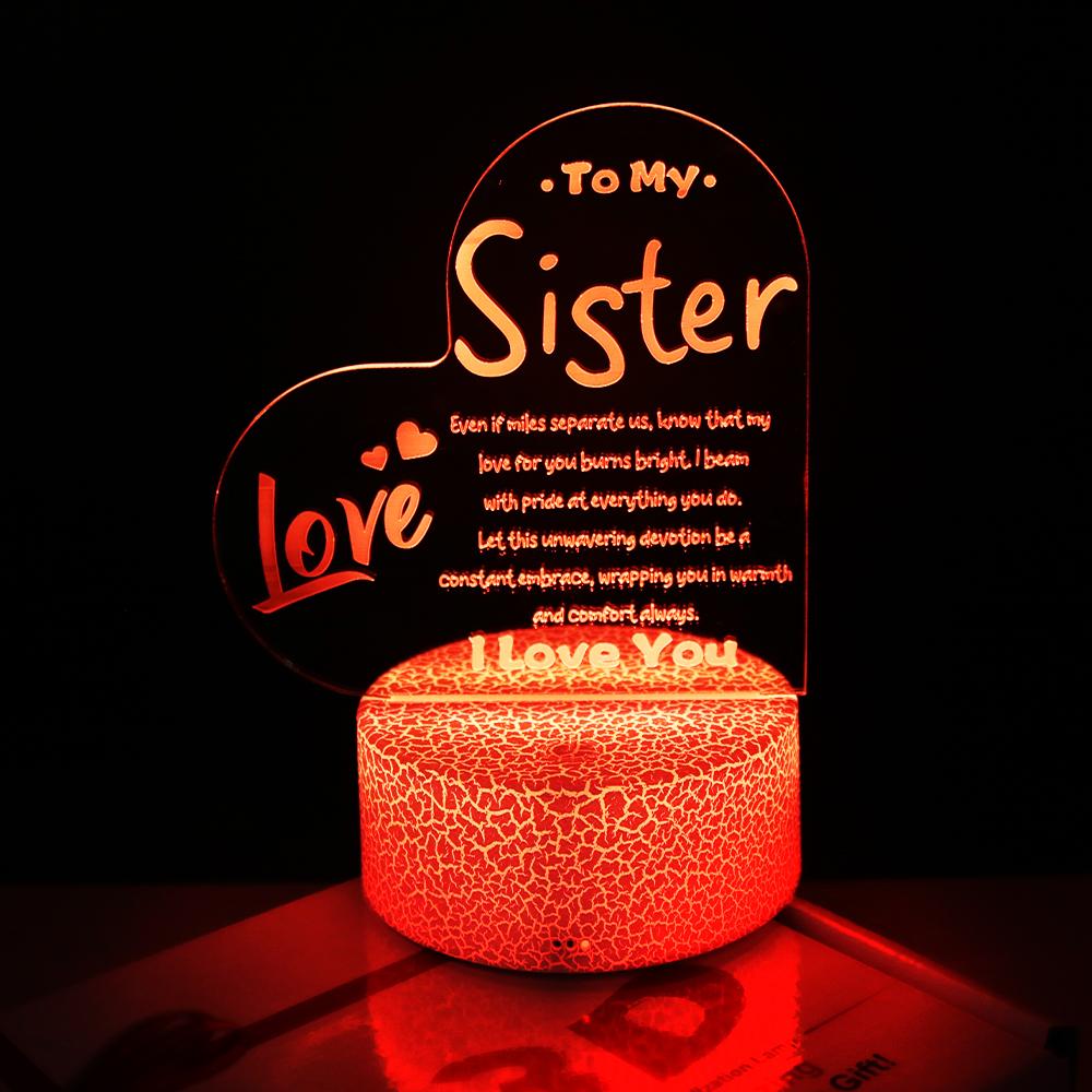 My Best Friend Heart Night Light LED Lamp Touch Remote Room Decor with Inspiring Quote USB/Battery Powered Friendship MOM Gifts