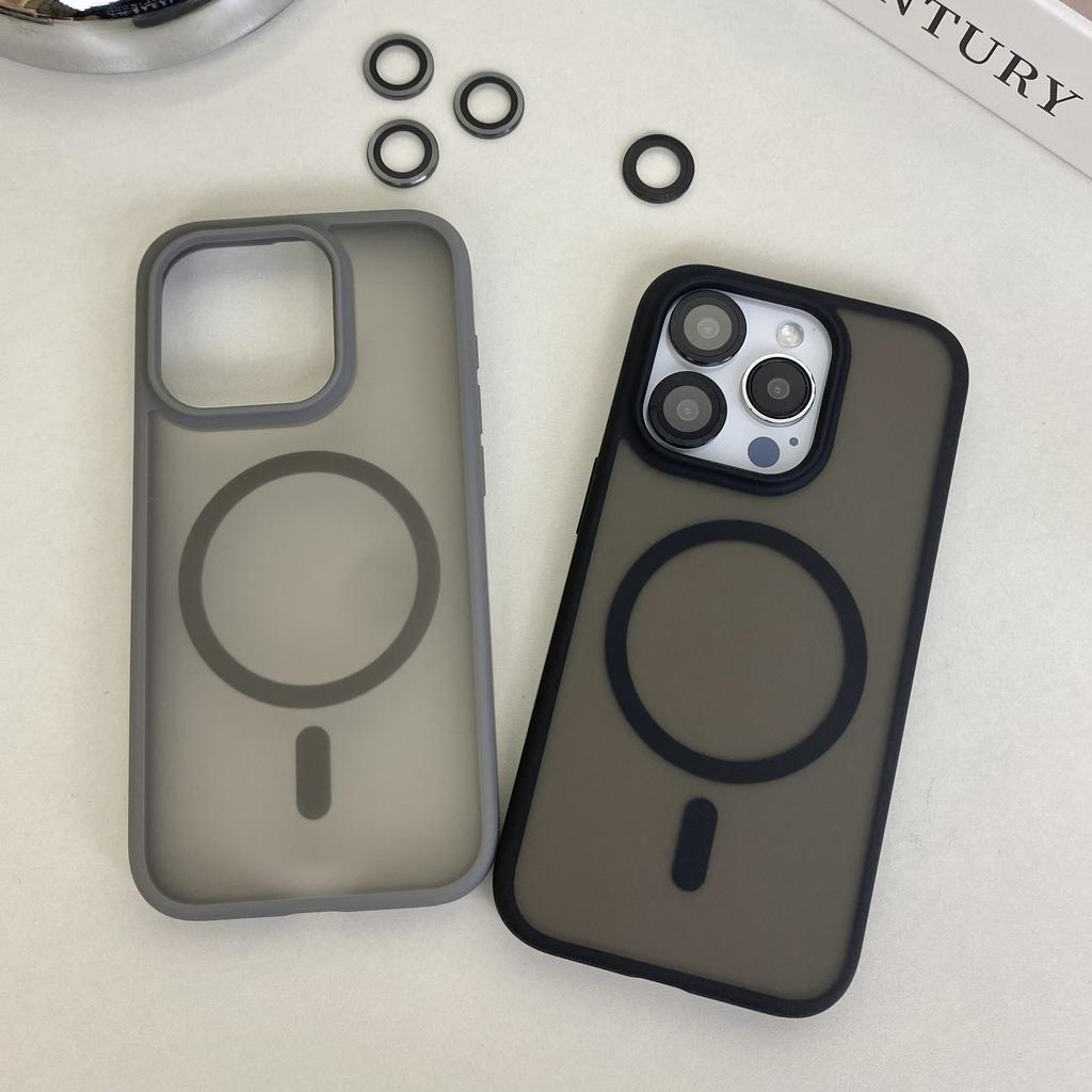 Applicable To Apple 16ProMax Strong Magnetic Phone Case IPhone 15 Frosted 14 Send Lens Film Protection Case