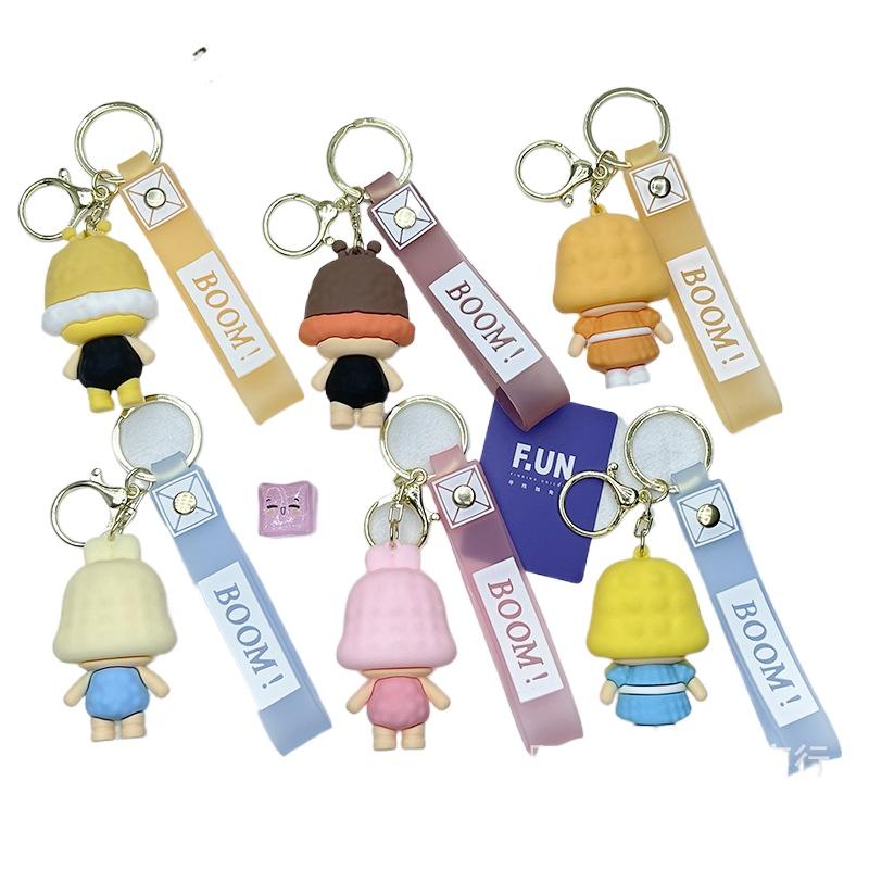 Crybaby Doll Pendant Keychain 3D Cartoon Soft Plastic Girl Bag Hanging Decoration Crybaby Crybaby Blind Box