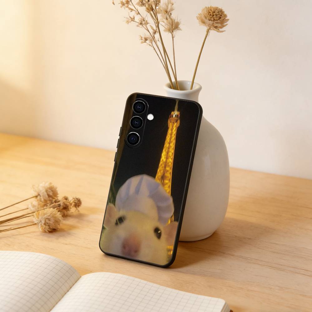 Funny Cute Hamster Phone Case For Samsung Galaxy A73,A72,A71,A70,A53,A52,A51,Others Soft Black Cover