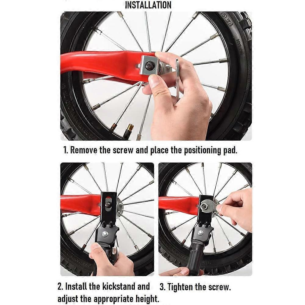 Children'S Bicycle Stand, Suitable for Children'S Bicycle Stand, High Quality Iron Belt Rear Wheel Pads, for Replacing Training Wheels(Black)