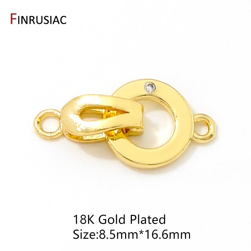 18K Gold Plated Brass Inlaid Zircon Pearl End Clasps,Fastener Connector Clasps,Locks For Jewelry,DIY Bracelet Necklace Supplies