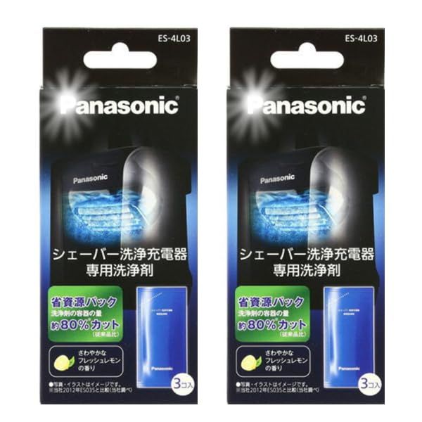 Panasonic Genuine Shaver Cleaning Liquid Shaver Cleaning Agent 6 Pieces Pack x 2 for Ram Dash Shaver Cleaning Charger ES-4L03 (3 Set) Men's