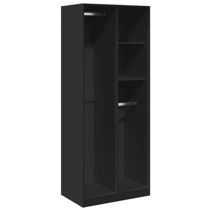 VidaXL Wardrobe Black 80x50x200 Cm Engineered Wood, Storage Cabinet, Wardrobe Organizer, Cabinet, Closet, 3307757