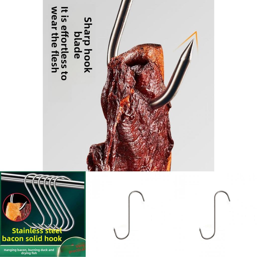 Stainless Steel Meat And Sausage Hooks Set For Kitchen Storage And Cooking