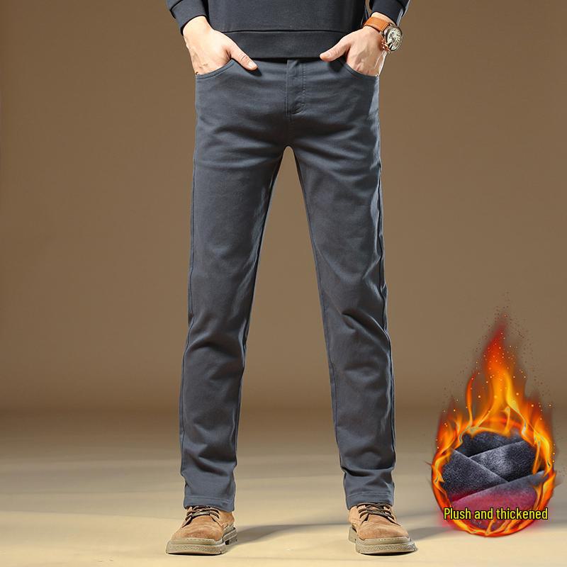 High-End Slim Khaki Men's Casual Pants - 2025 Spring/Autumn Business Straight-Fit