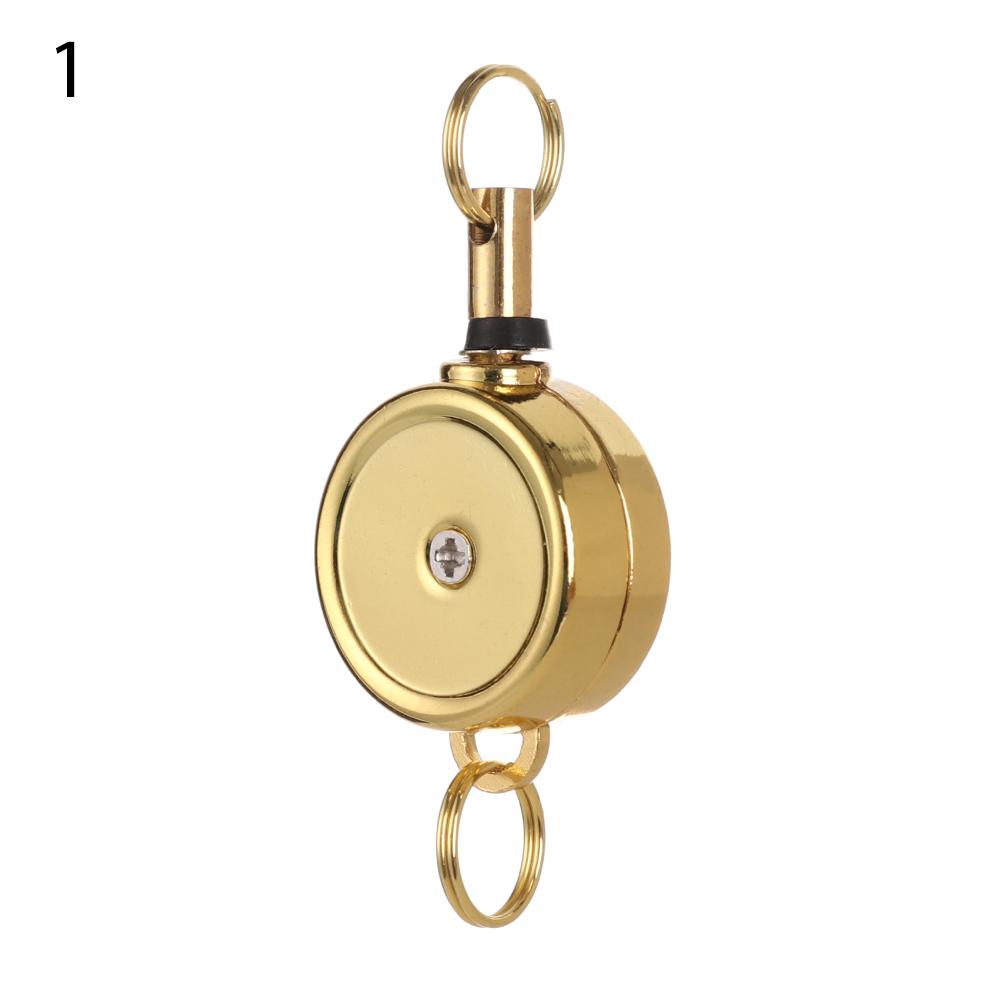 Key Ring ID Lanyard Keychain Belt Metal Badge Holder Retractable ID Card Badge Reel Chrome Work Card Keychain