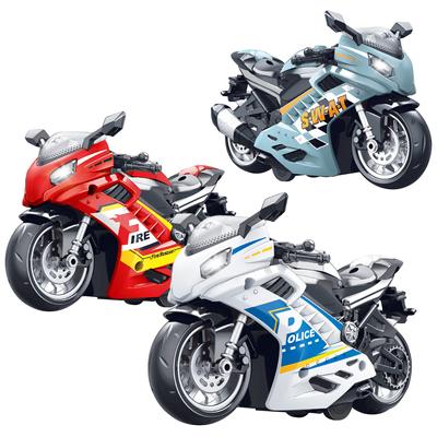 Spielzeugmotorrad - Drücken und Losfahren Spielzeugauto mit Sound und Licht Spielzeug, Spielzeugmotorräder für Jungen, Spielzeug für Jungen von 3-9 Jahren