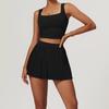 Longline Sports Bras for Women Square Neck Workout Tank Tops with Built In Bra Yoga Padded Crop Top Yoga Clothing Gifts