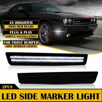 Smoked Front Signal LEDs Side Markers Lights  For 2015- Dodge Challenger EXV