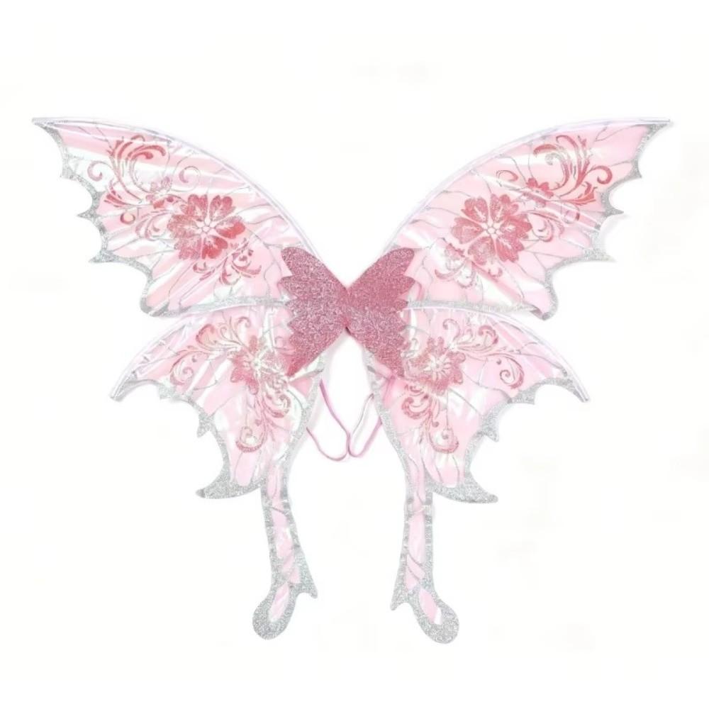 Semi-Transparent Mesh Butterfly Wings Floral Embroidered Angel Wings  Cosplay Performance