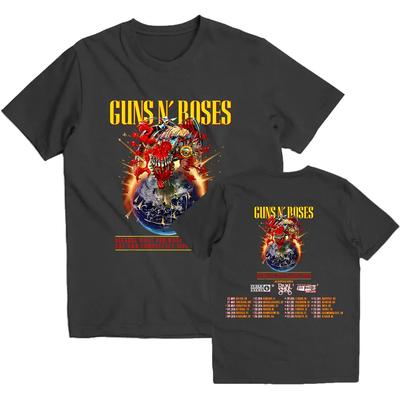 Guns N Roses 2025 Tour T-Shirts für DAMEN Sommerdruck Kurzarm T-Shirts O-Ausschnitt Hochwertige Tops Streetwear Hip Hop