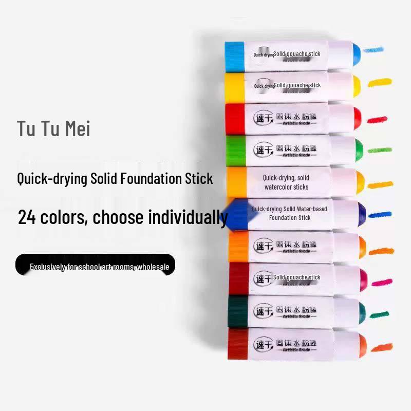 Tutingmei Quick-Drying Watercolor Sticks - 24 Vibrant Colors for Kids' Art Projects