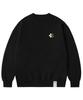 GRAVER [Unisex] Leopard Flower Smile Embroidered Sweatshirt_Black