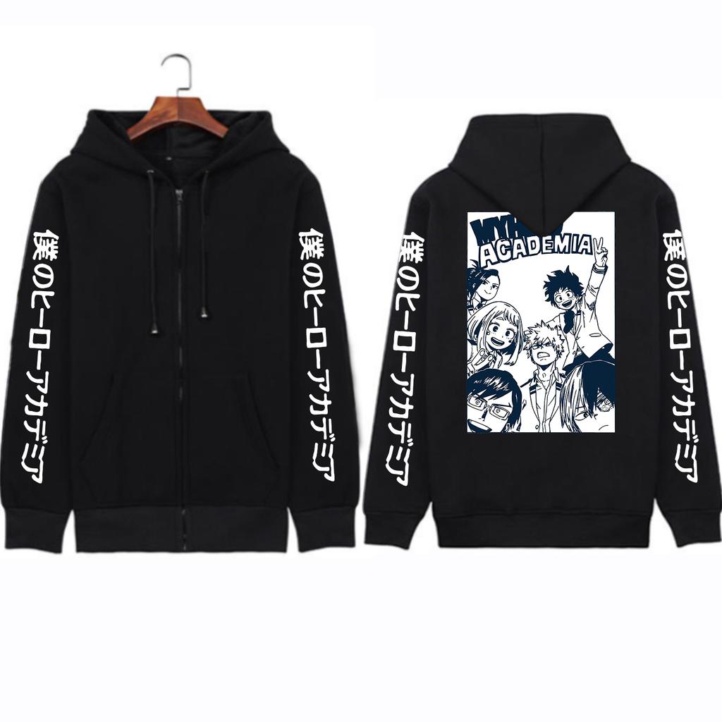 Hot Anime My Hero Academia Bakugou Katsuki Bluza z kapturem Todoroki Shoto Bluzy z nadrukiem Mężczyźni/Kobiety Długie rękawy Kurtka z zamkiem błyskawicznym Płaszcze