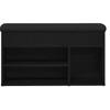 Shoe Bench with Shelf Black 80 x 30 x 45 cm Engineered Wood