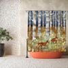 Fox Shower Curtains for Bathroom Forest Animals Hunting Shower Curtain Fabric Autumn Birch Bathroom Decor for Cabin Home 72"x72"
