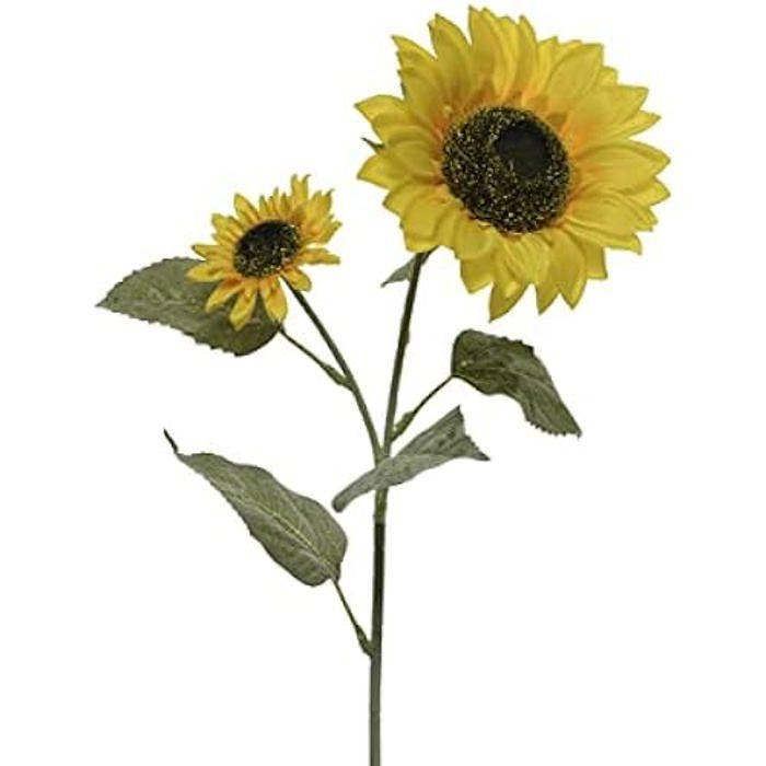 Umělé květiny - DECORIS - Slunečnice na stonku - 15x10x72cm - Žlutá - Ohýbatelná