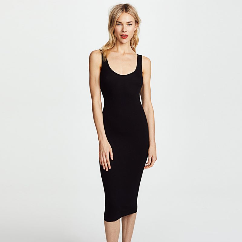 

Sleeveless Dress 2025 Summer Clothing New Modal Long Elegant Sexy Inner wear Base Sling Black Dress Women Black XS