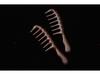 Ebony Ash Wood Wide-Tooth Meridian Massage Comb with Round Drum Handle