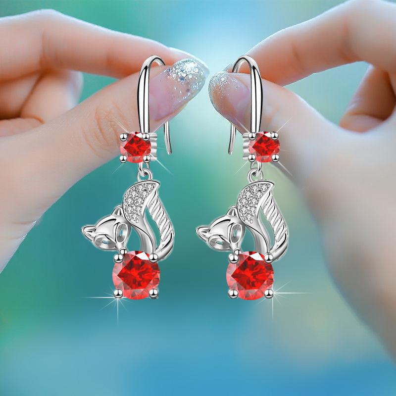 Original Net Red Fox Ear Hook Female Ins Niche Design Earrings Fashion Earrings