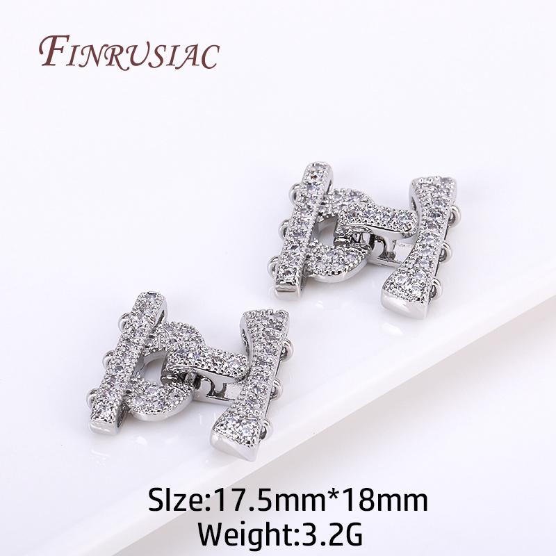 18K Gold Plated Inlaid Zircon Luxury Fastener Connector Clasps,End Beads Fastener Lock Accessories,DIY Jewellery Making Supplies