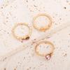 European and American Jewelry Light Luxury Diamond Butterfly Flower Leaf Gemstone Ring Niche Love Ring Set