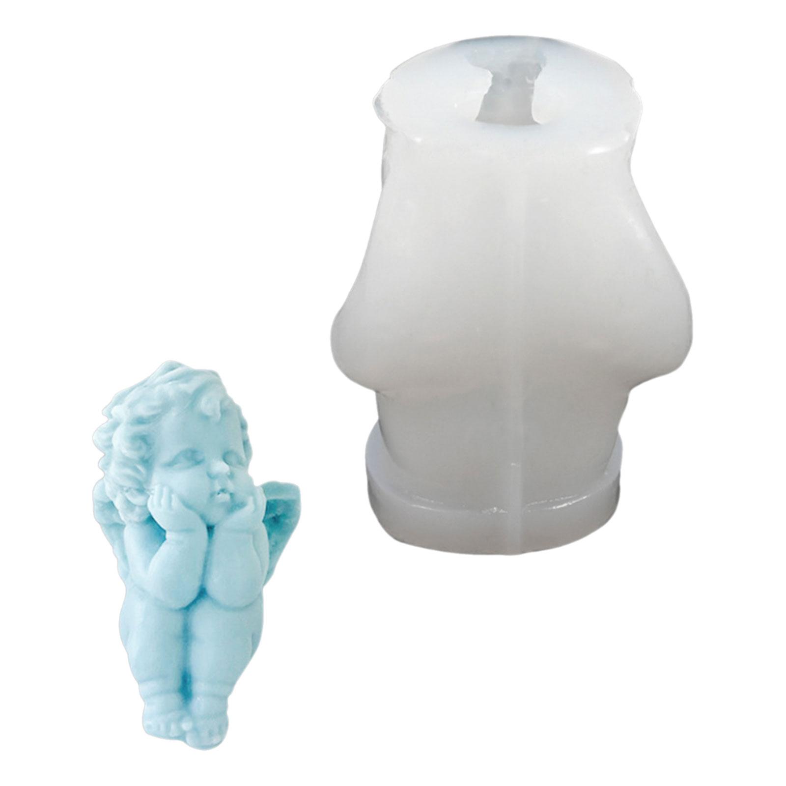 

Крылатая фигурка младенца Силиконовые формы для свечей из эпоксидной смолы Свеча ручной работы Мыло Гипсовая силиконовая форма для украшения дома E