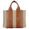 Chloe Woody Besticktes Logo Dekorative Kleine Holz-Tragetasche Damen-Tragetaschen Braun CHC23-AS397L17-25S