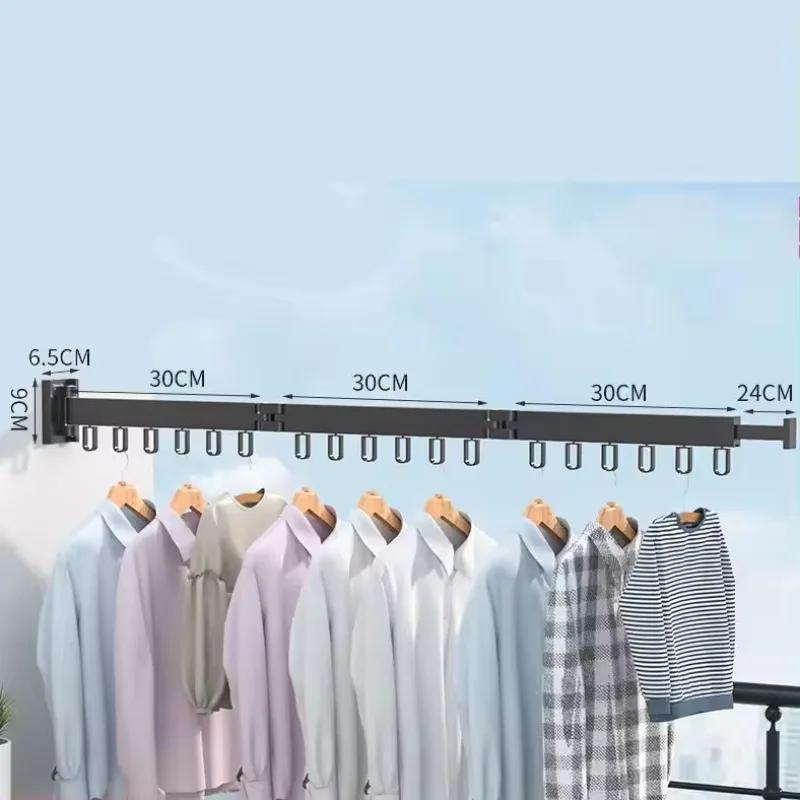 Wall-Mounted Foldable Aluminum Alloy Clothes Drying Rack Perfect for Balcony Bedroom Kitchen Living Room